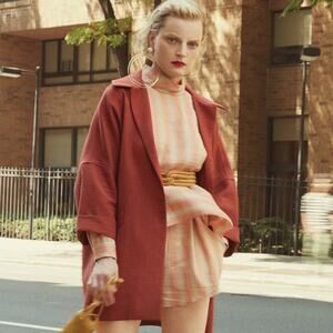 Rachel Comey Cultivate Blouse Sz 4 Short Sz 6 Linen Blend High Line Stripe Blush